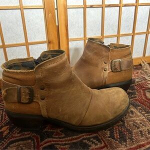 Fly London Brown Leather Buckle Boots